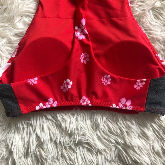 Aerie Floral Crop High Neck Bathing Suit Top NWOT - Picture 4 of 9